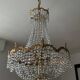 Balloon chandelier in bronze and crystal pendants