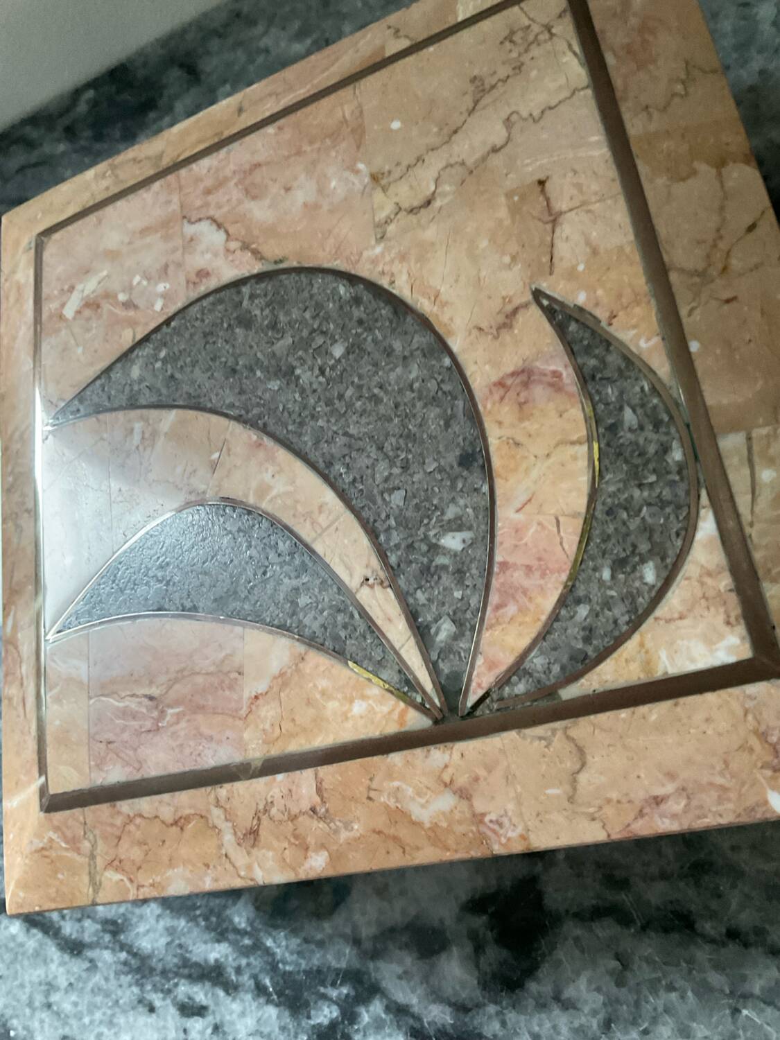 Maitland Smith jewellery box in tessellated stone