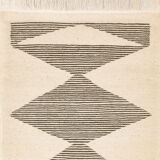 Berber kilim with black stripes 130 x 65 cm