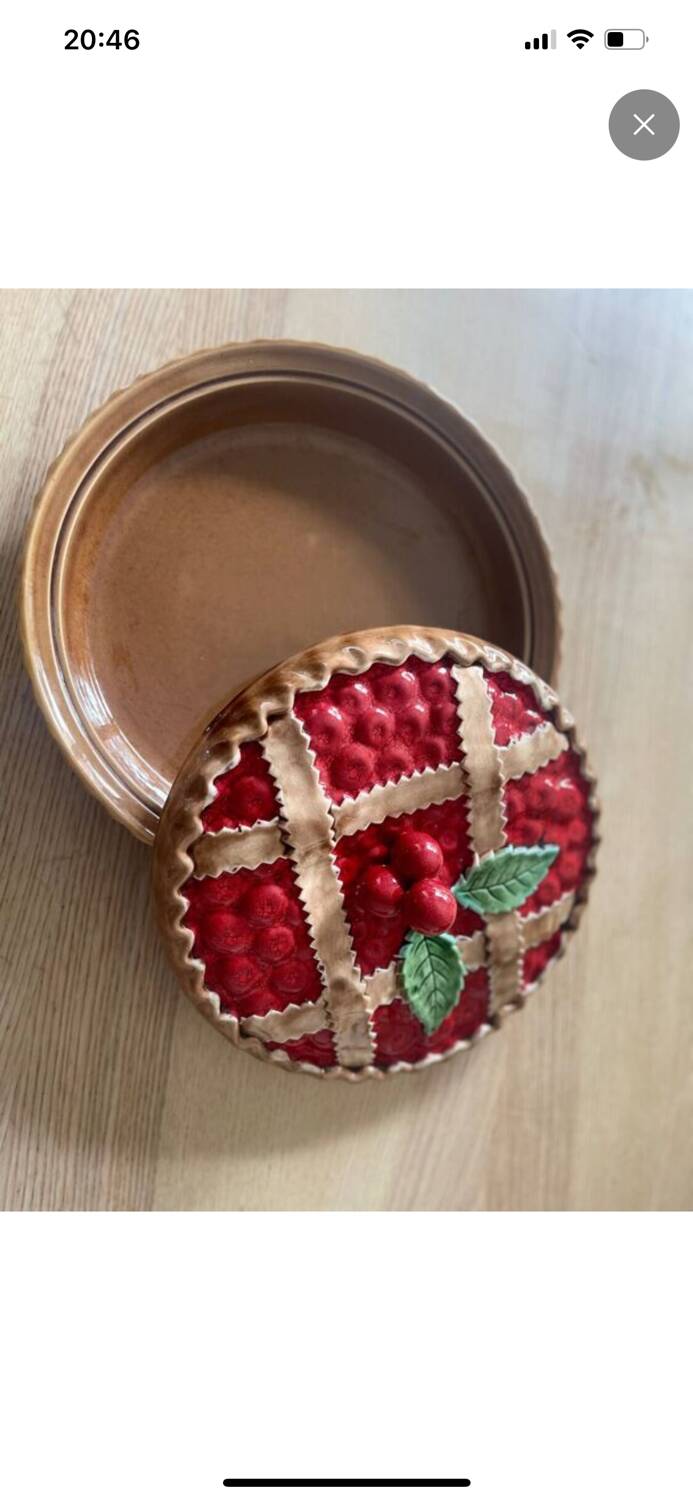 Barbotine plat à tarte cerise