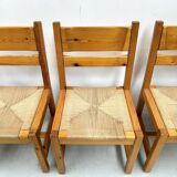 Chaises danoises vintage en pin avec corde en papier par TP Design pour Gm Møbler, années 1970, lot de 6