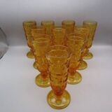 10 vintage amber champagne glasses
