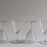 Lot de 4 verres ciselés