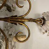 Florentine Tole Crystal Sconces Set of 2 1950’s