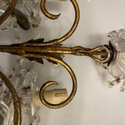 Florentine Tole Crystal Sconces Set of 2 1950’s