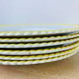 Lot de 6 assiettes plates en faïence vintage