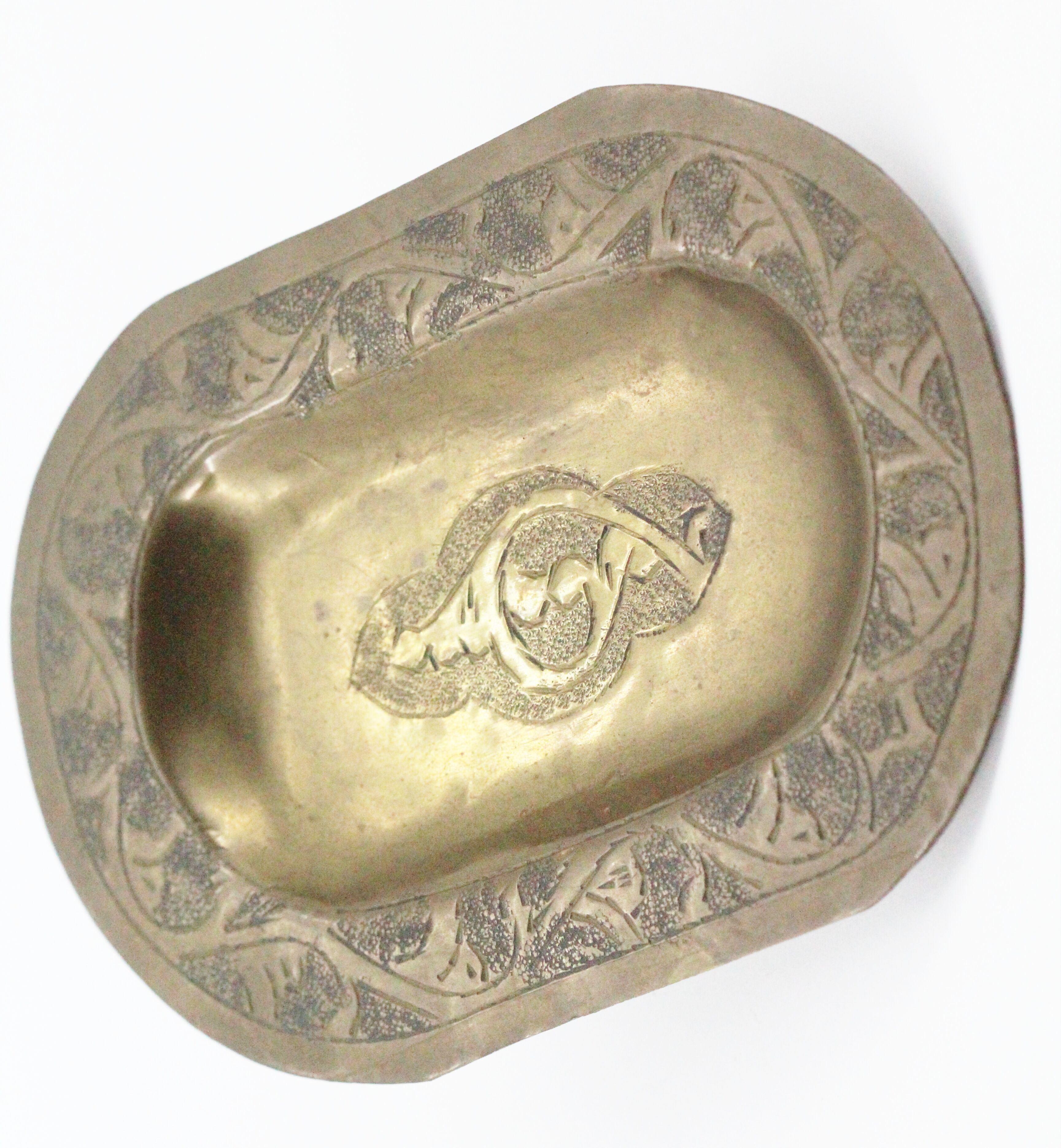 Empty moroccan brass pocket