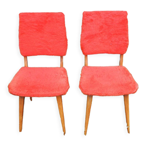 2 anciennes chaises ‘moumoute’