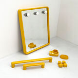 Ensemble de salle de bain jaune par Gedy, 1970s