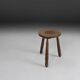 Vintage Brutalist low oak Stool, Belgium 1960s