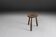 Vintage Brutalist low oak Stool, Belgium 1960s