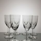 Set of 6 crystal wine glasses