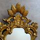 Antique golden cornucopia mirror from the 1950s, France.
