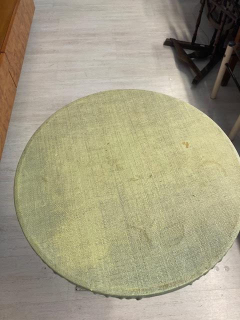 Round table with cast iron stand