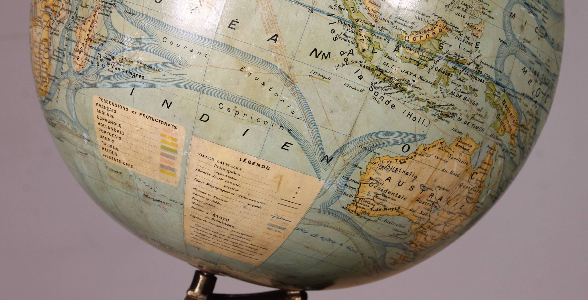Terrestrial globe by J. Forest from the early 20th century
