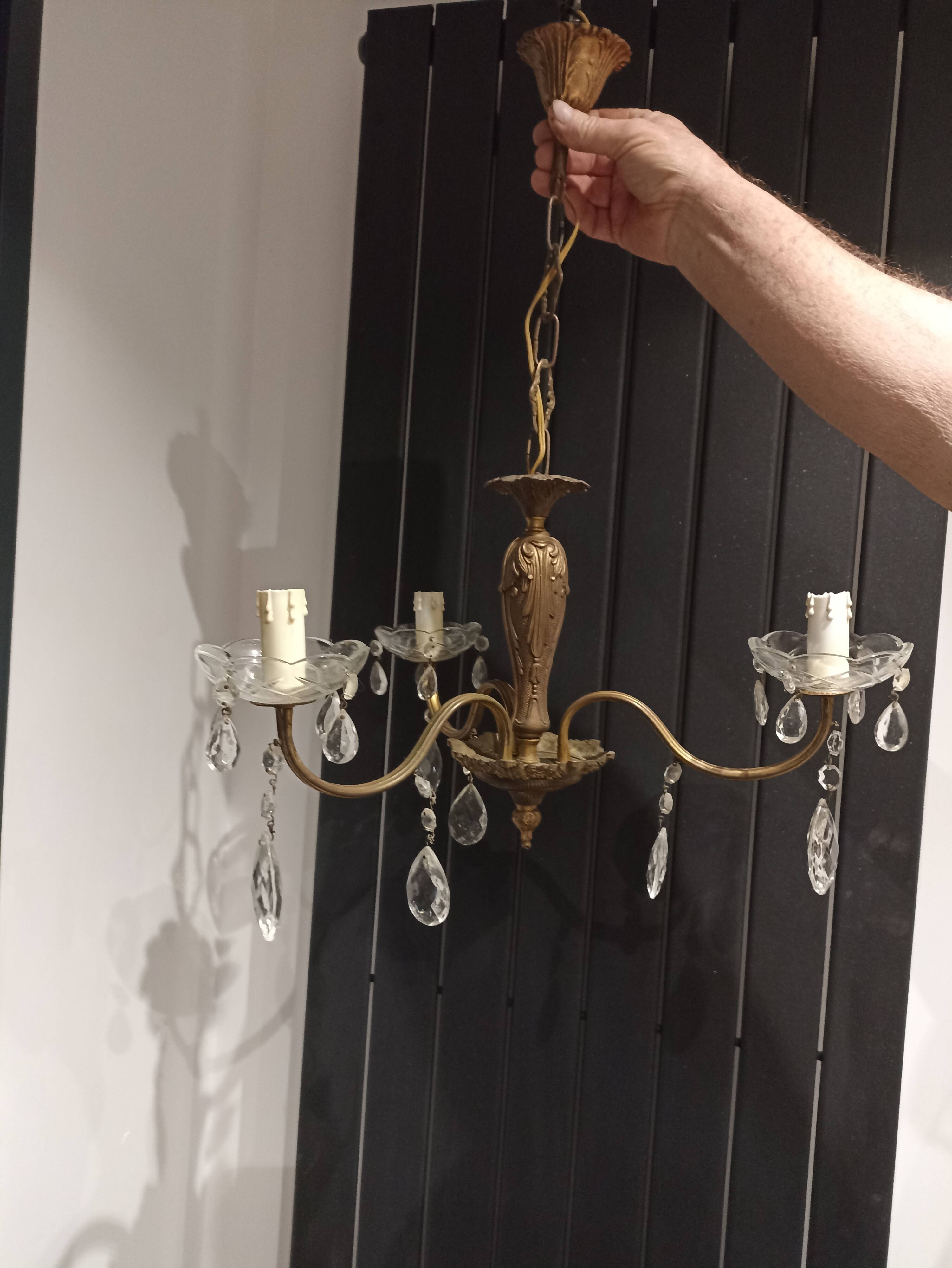 Brass grapefruit chandelier