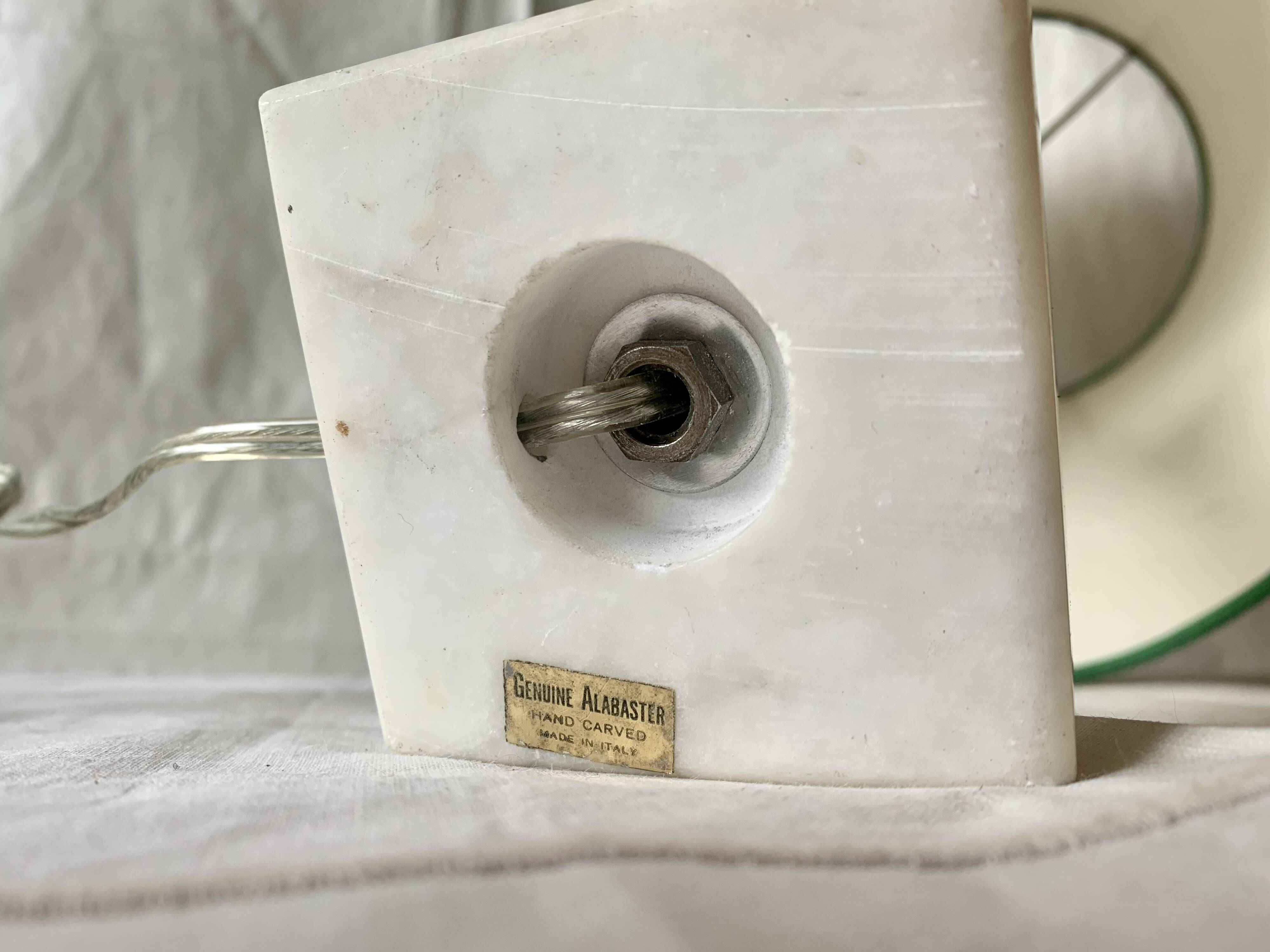 Vintage alabaster and brass table lamp