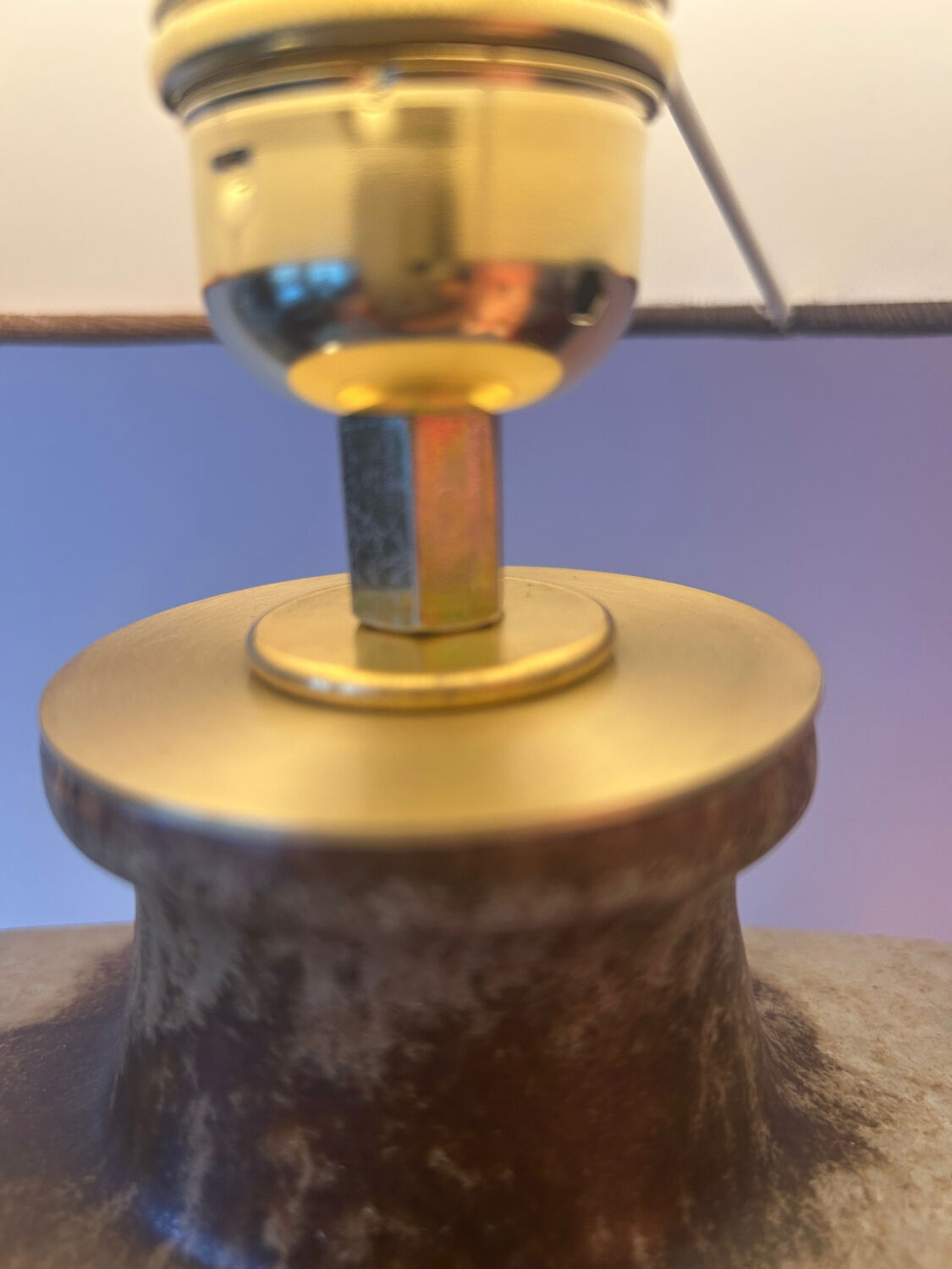 Lampe vase recyclée – Vase cheminée Scheurich "Chimney" avec abat-jour en ginkgo