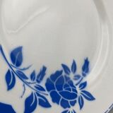 Series of 6 vintage art deco plates Digoin Sarreguemines Corsica blue flowers
