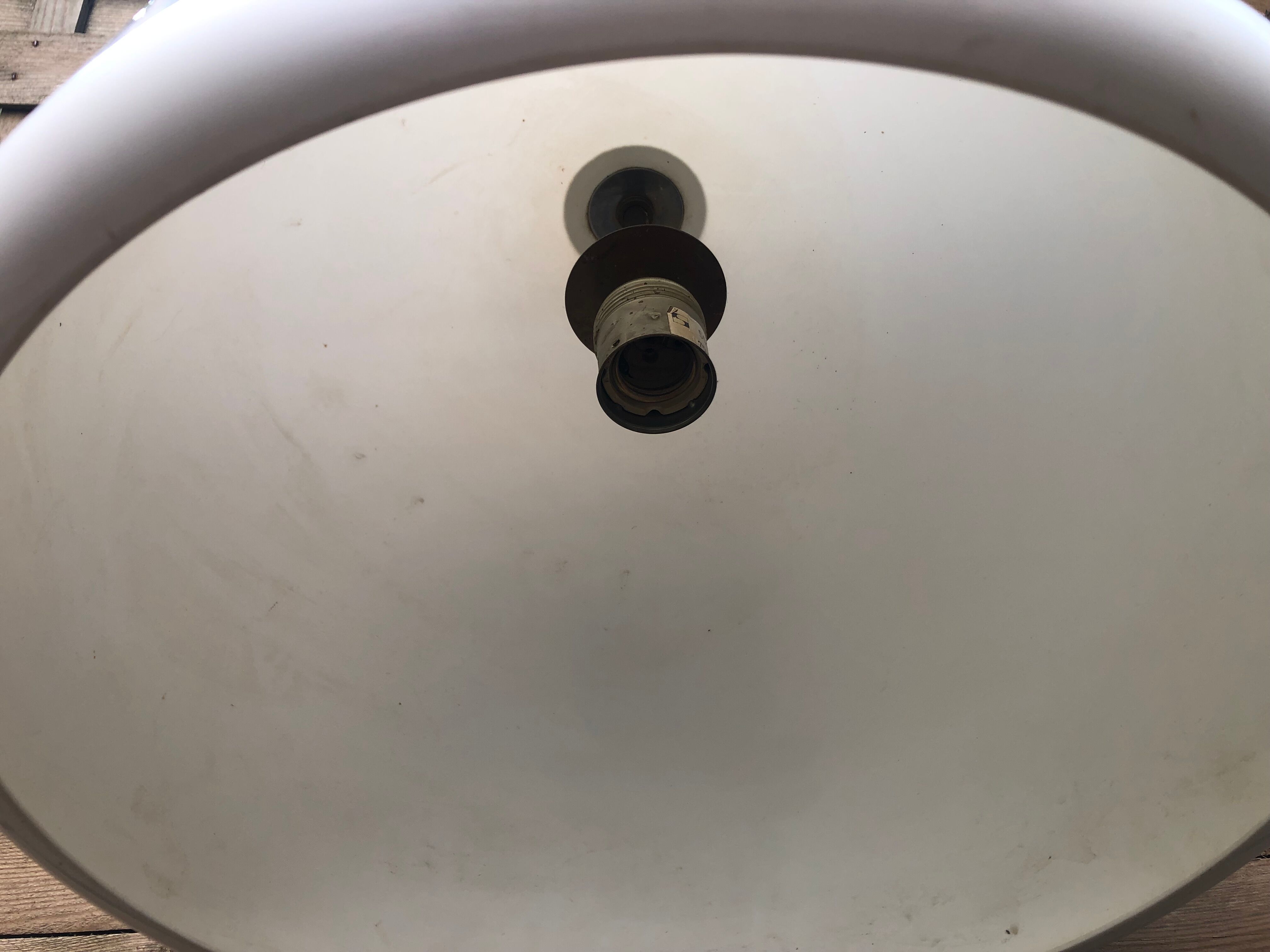 White 70s pendant lamp