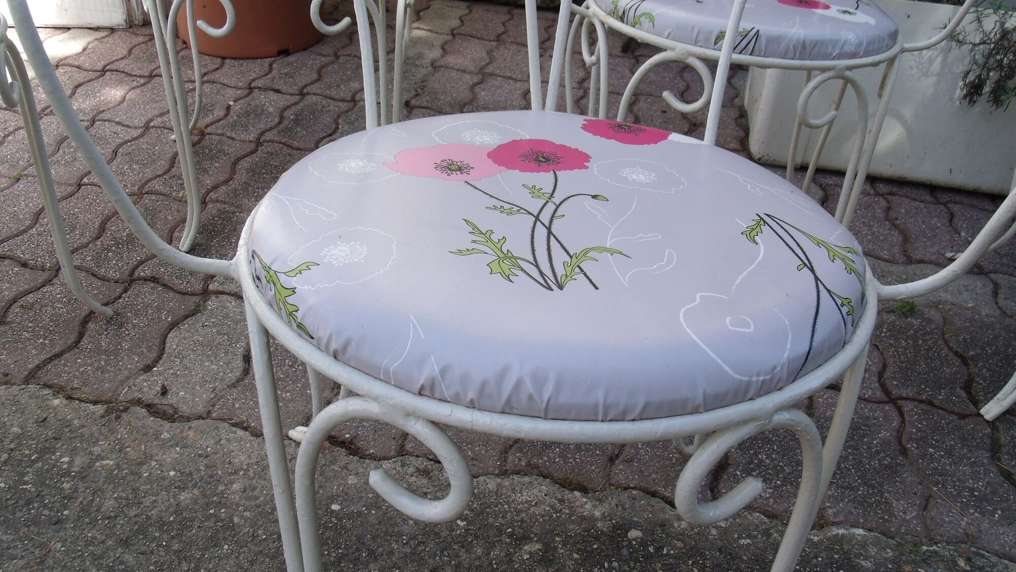 Lot of 5 armchairs for wrought iron garden lounge