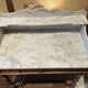Louis Philip style marble top dressing table or dressing table with walnut base