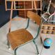 Old children's school chair wood and metal