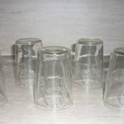 Old sandblasted glasses with laurel wreaths x6