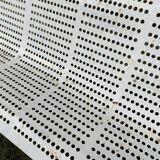 White bench in public garden or park