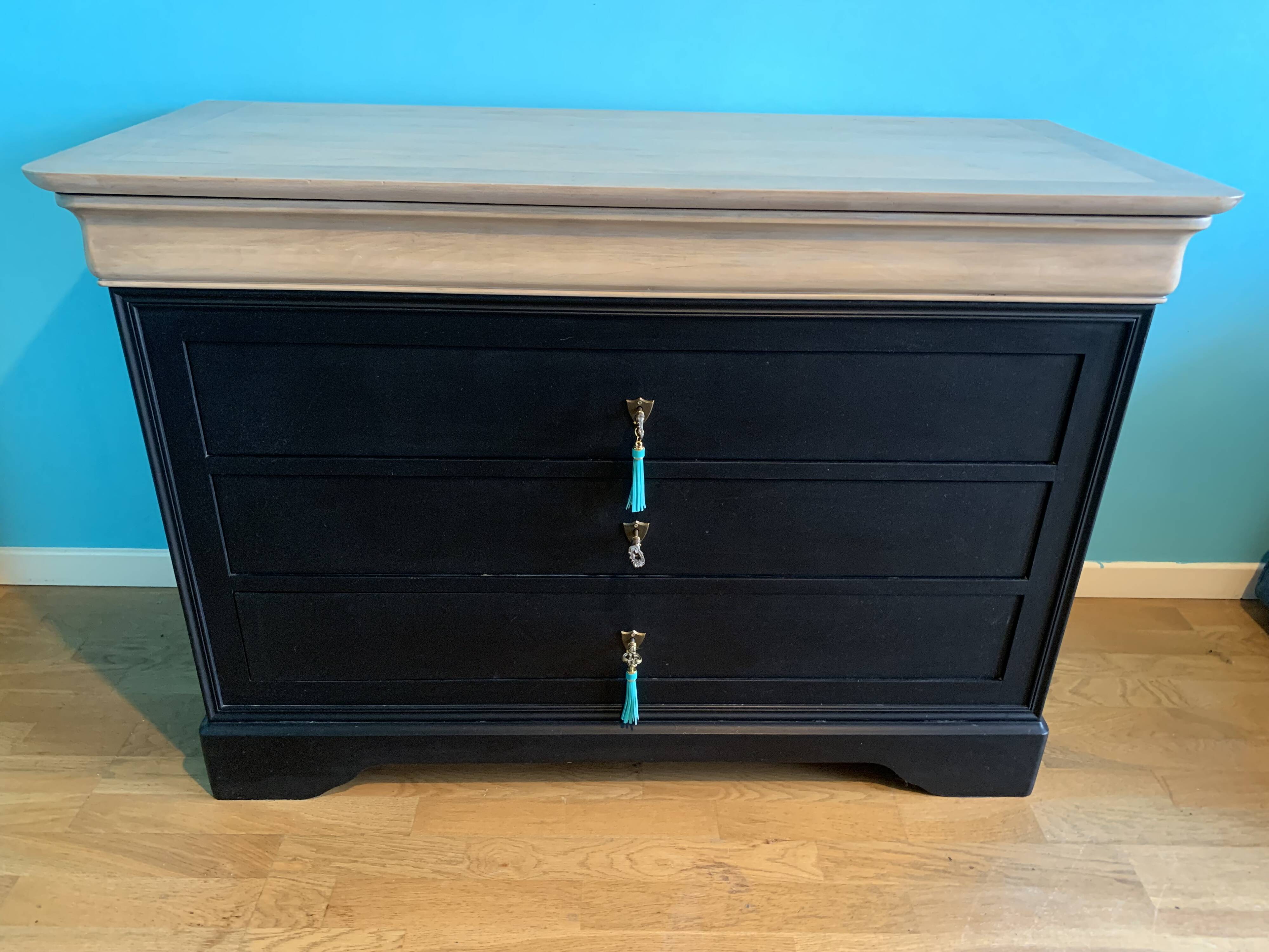 Vintage cherry wood commode refurbished