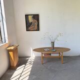 Oval coffee table beech 1980 Aalto Ikea