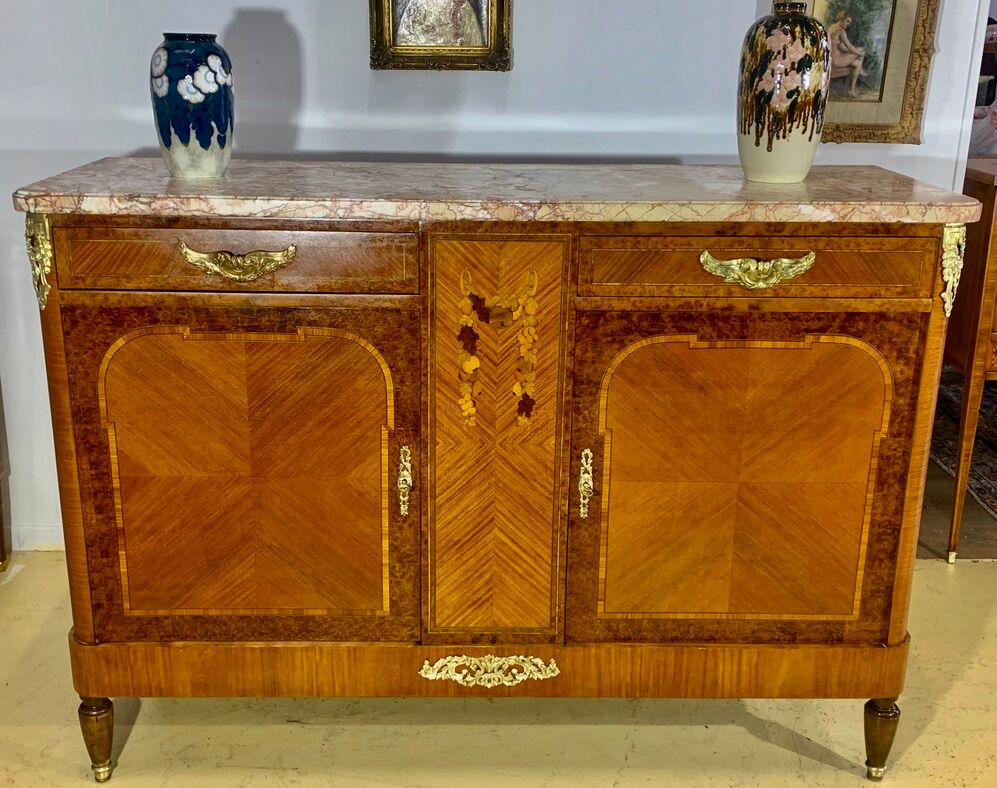 Buffet art deco period 1920 marquetry of rosewood and precious woods