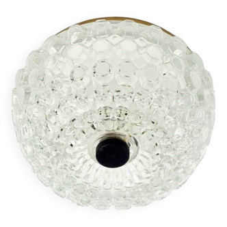 Plafonnier/applique murale en verre à bulles du milieu du siècle de Limburg, Allemagne, années 1960