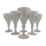 6 verres à pied anciens et soufflés à porto ou liqueur