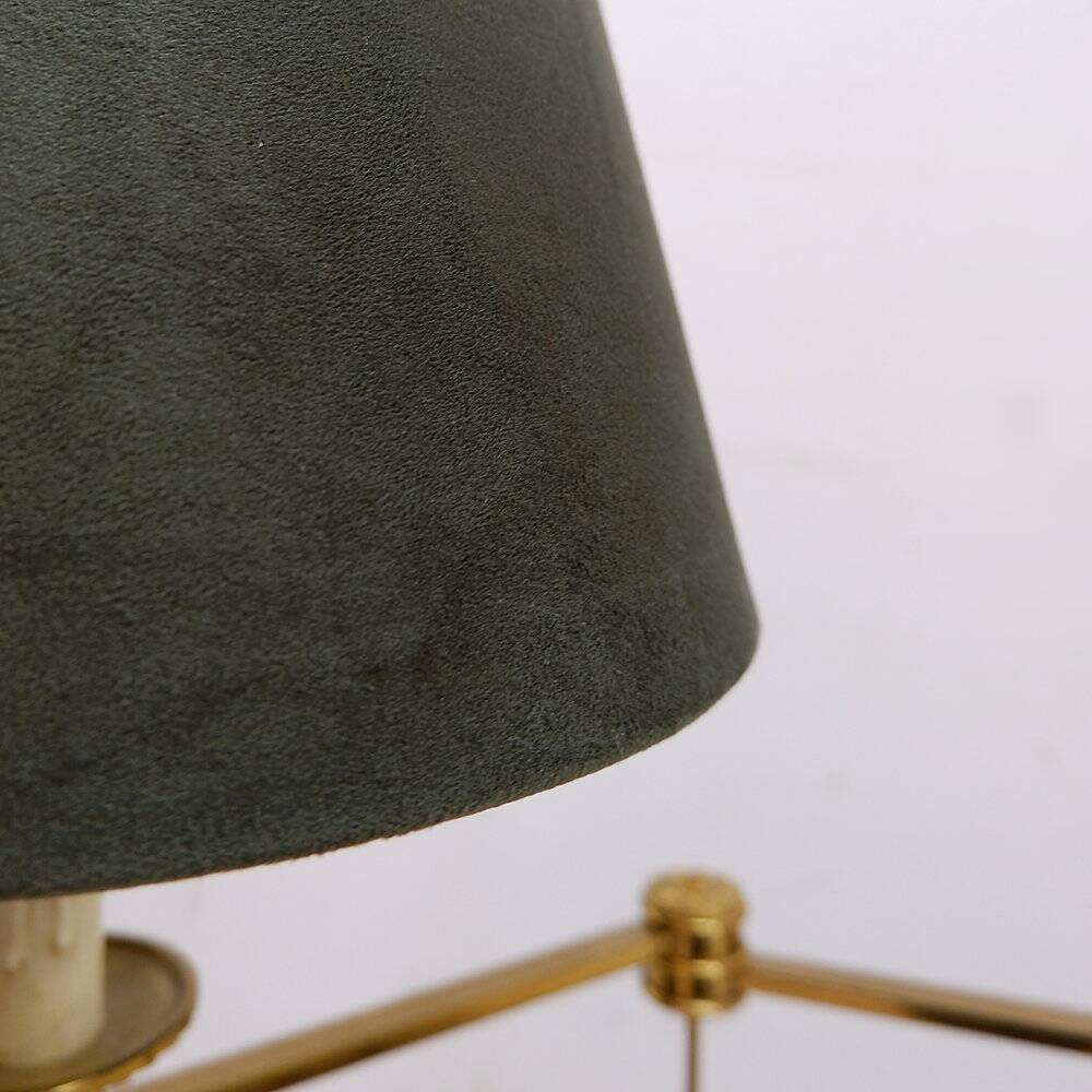 Library or reading floor lamp in brass and wood, mid-20th century.