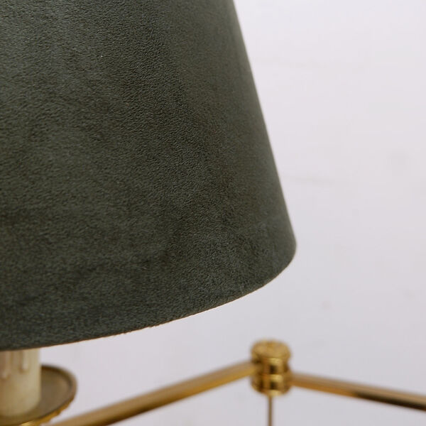 Lampadaire de bibliothèque ou de lecture en laiton et bois, milieu du XXe siècle
