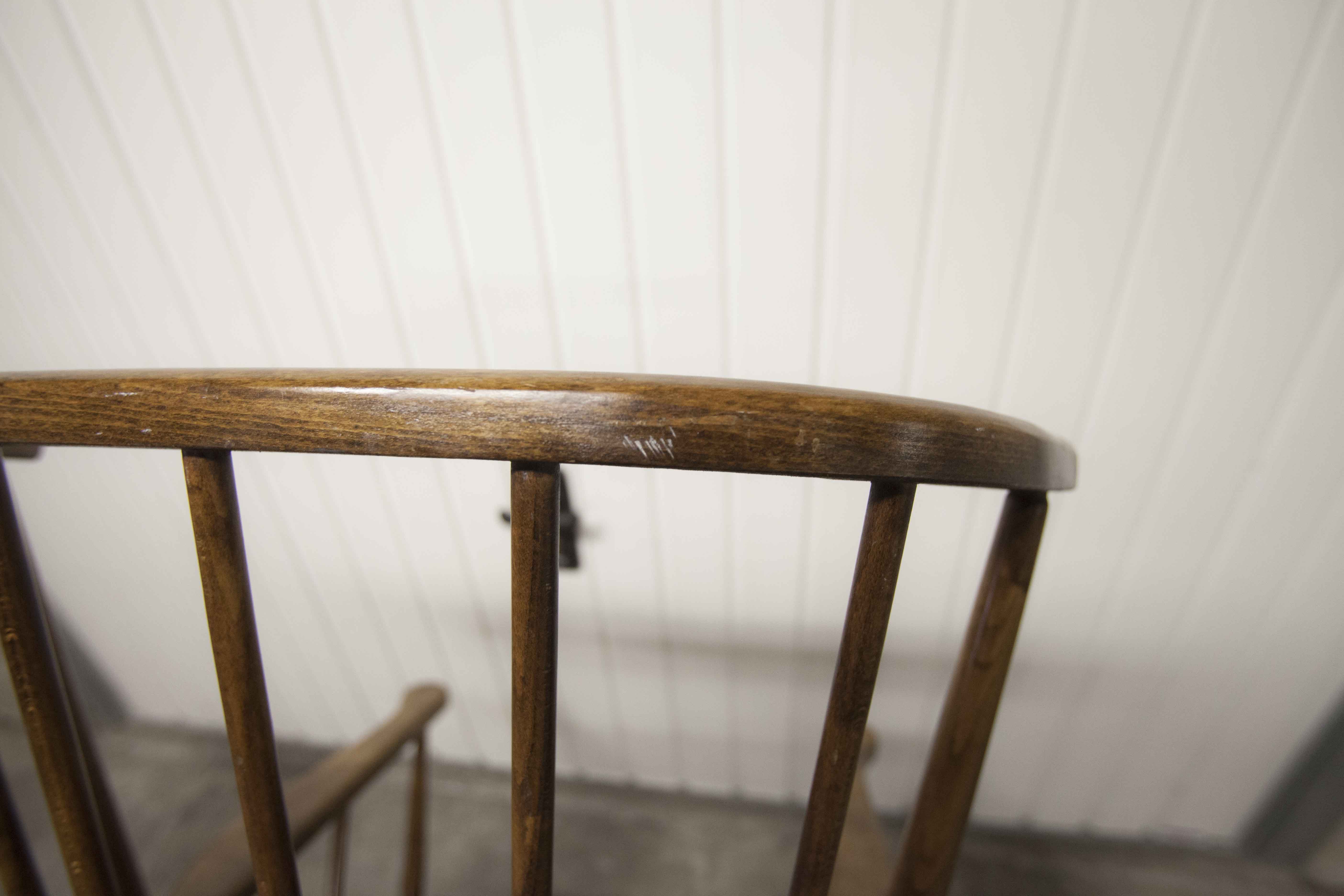Fauteuil Baumann modèle éventail 1970 bois courbé