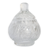 Vintage sugar bowl in crystal and clear glass, Italy, 1960s.