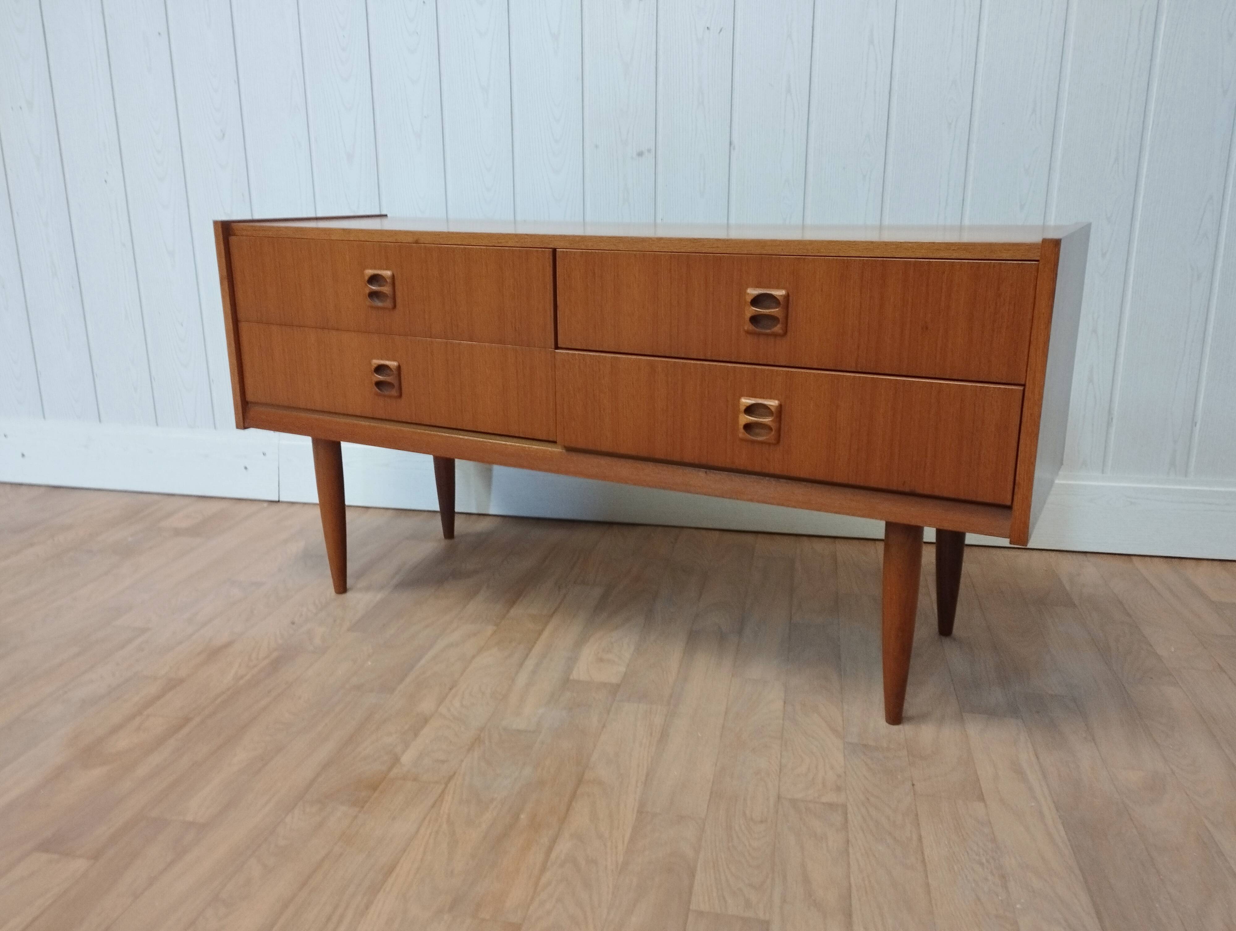 Scandinavian-style teak row