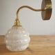 Vintage lampshade wall lamp in white Clichy glass