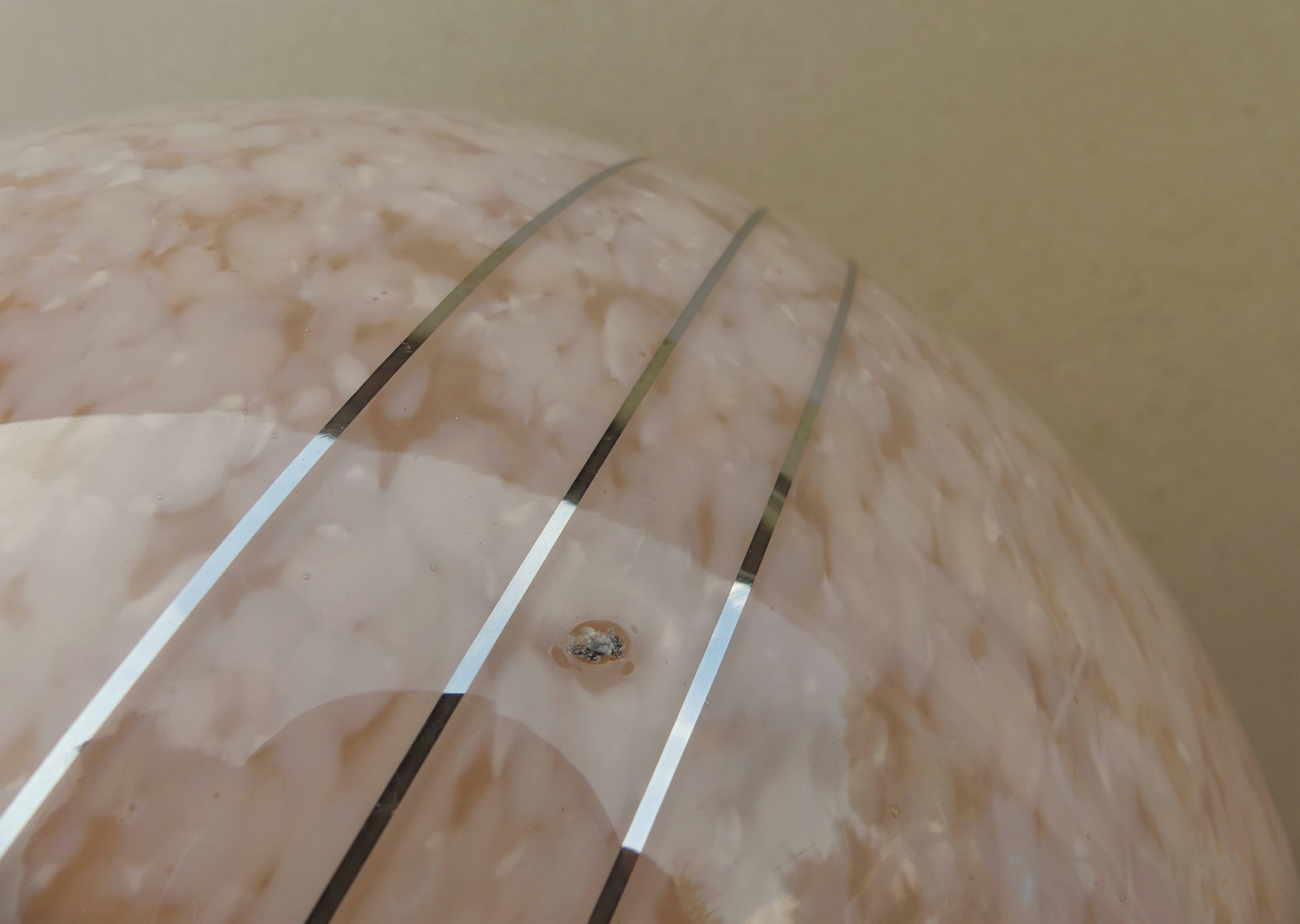 Old clichy glass ball ceiling light imposing pink & silver art deco lighting