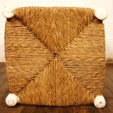 Old stool in wood & straw