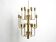 Three staged 18 arm Mid Century brass chandelier with a long brass rod