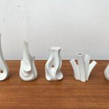 White sculptural vases by Peter Müller for Sgrafo Modern, 1960s, set of 6.