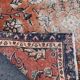 Orange and Blue Handmade Oushak Rug with Flowers