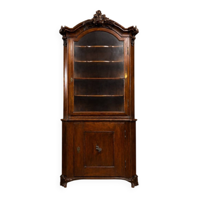 Bibliothèque d'angle époque Napoléon III en acajou