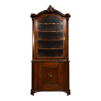 Corner library from the Napoleonic III era in mahogany.