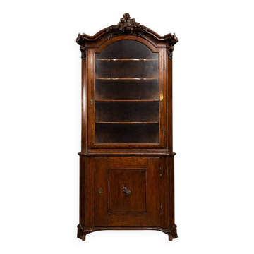 Corner library from the Napoleonic III era in mahogany.