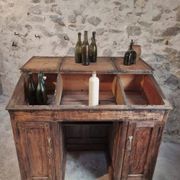 Antique French pine desk – 1880, bar/counter unit with drop-leaf compartments – 65×120×106 cm