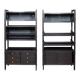 Striking 20thc italian ebonised etageres with open back & storage c.1970